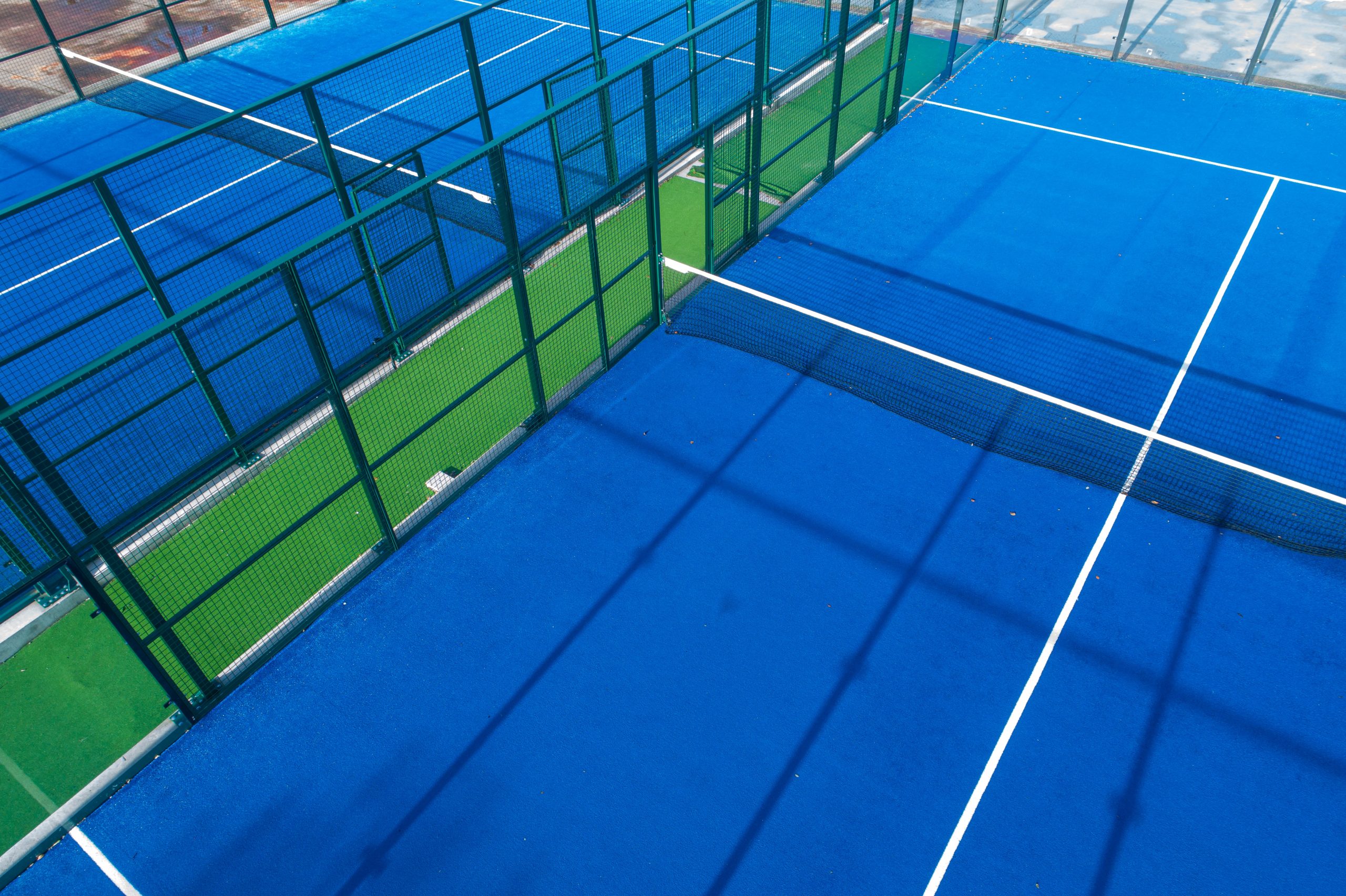 Aerial,View,With,Drone,,Overhead,Shot,Of,A,Paddle,Tennis